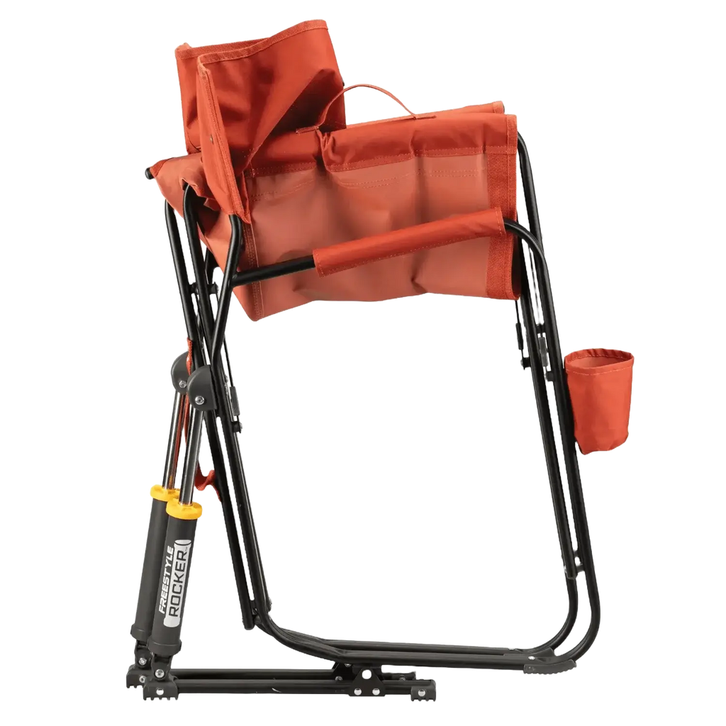 Patented Spring-Action Freestyle Rocker - Pumpkin Spice - Choice 373 - Patented Spring-Action Rocking Chair for Camping Detail