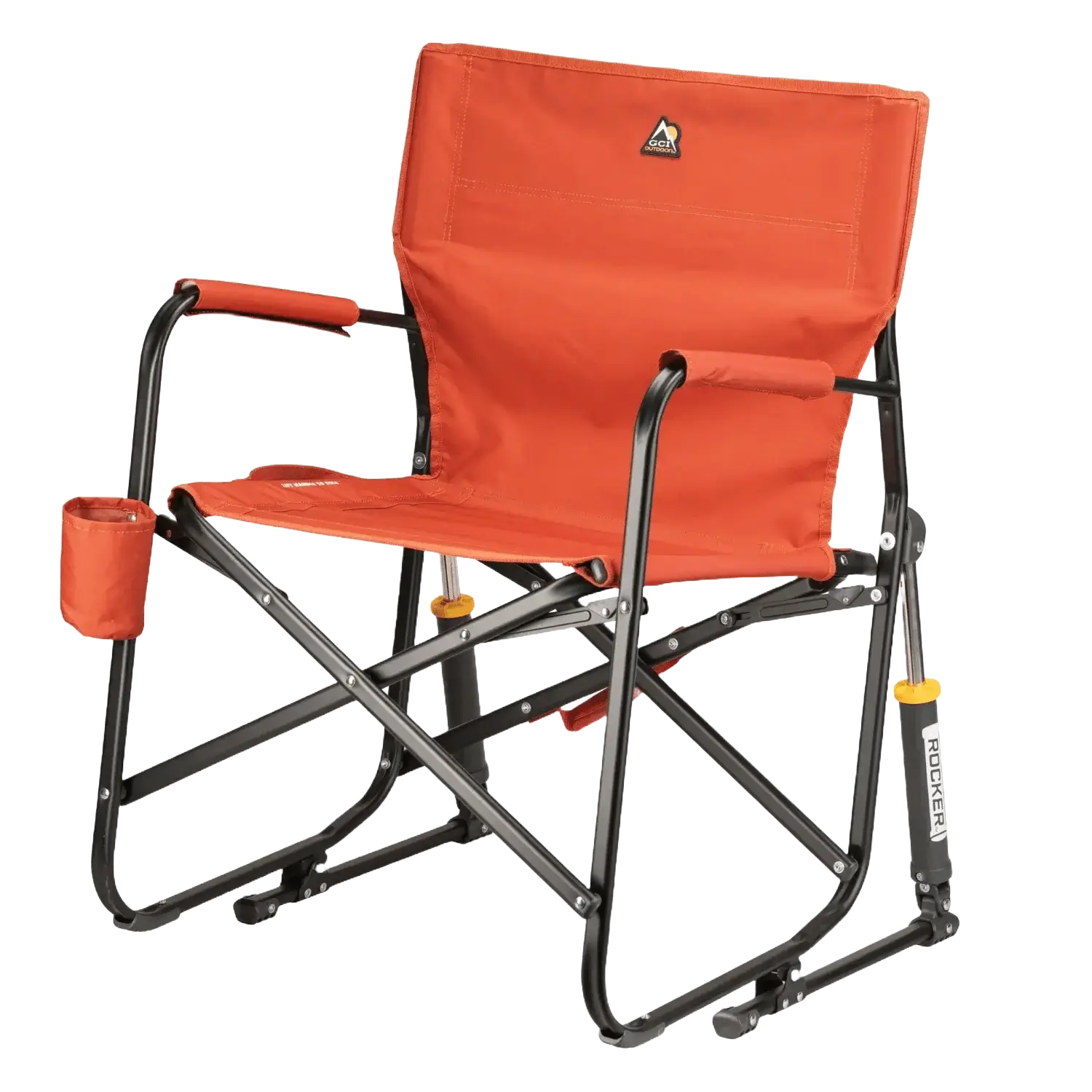 Patented Spring-Action Freestyle Rocker - Pumpkin Spice - Choice 373 - Patented Spring-Action Rocking Chair for Camping Detail