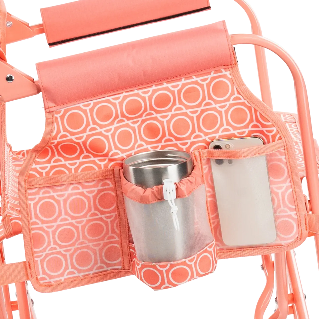 Luxury Camp Stowaway Rocker - Choice 794 - Heavy-Duty Kickback Rocker with Beverage Holder Detail