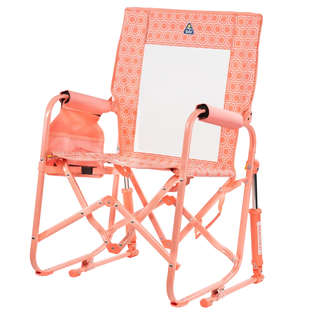 Luxury Camp Stowaway Rocker - Choice 794 - Heavy-Duty Kickback Rocker with Beverage Holder Detail