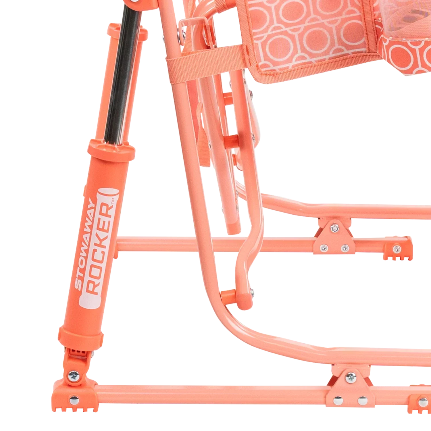 Luxury Camp Stowaway Rocker - Choice 794 - Heavy-Duty Kickback Rocker with Beverage Holder Detail