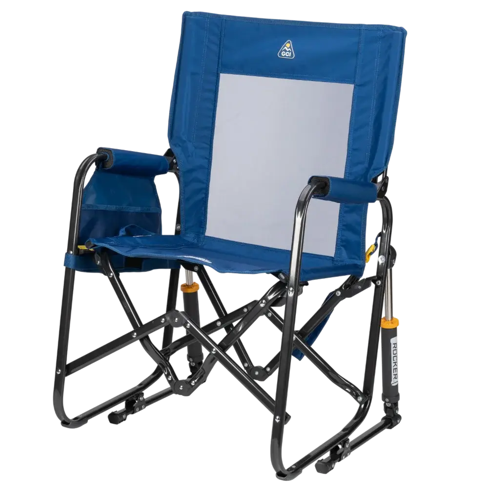 Luxury Camp Stowaway Rocker - Choice 794 - Heavy-Duty Kickback Rocker with Beverage Holder Detail