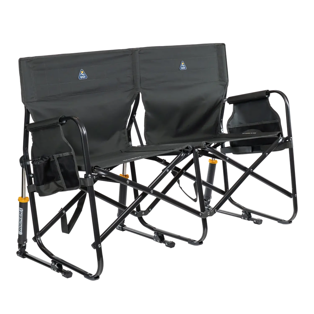 Heavy-Duty Freestyle Tandem Rocker - Choice 227 - Patented Spring-Action Rocking Chair for Camping - Dark Charcoal