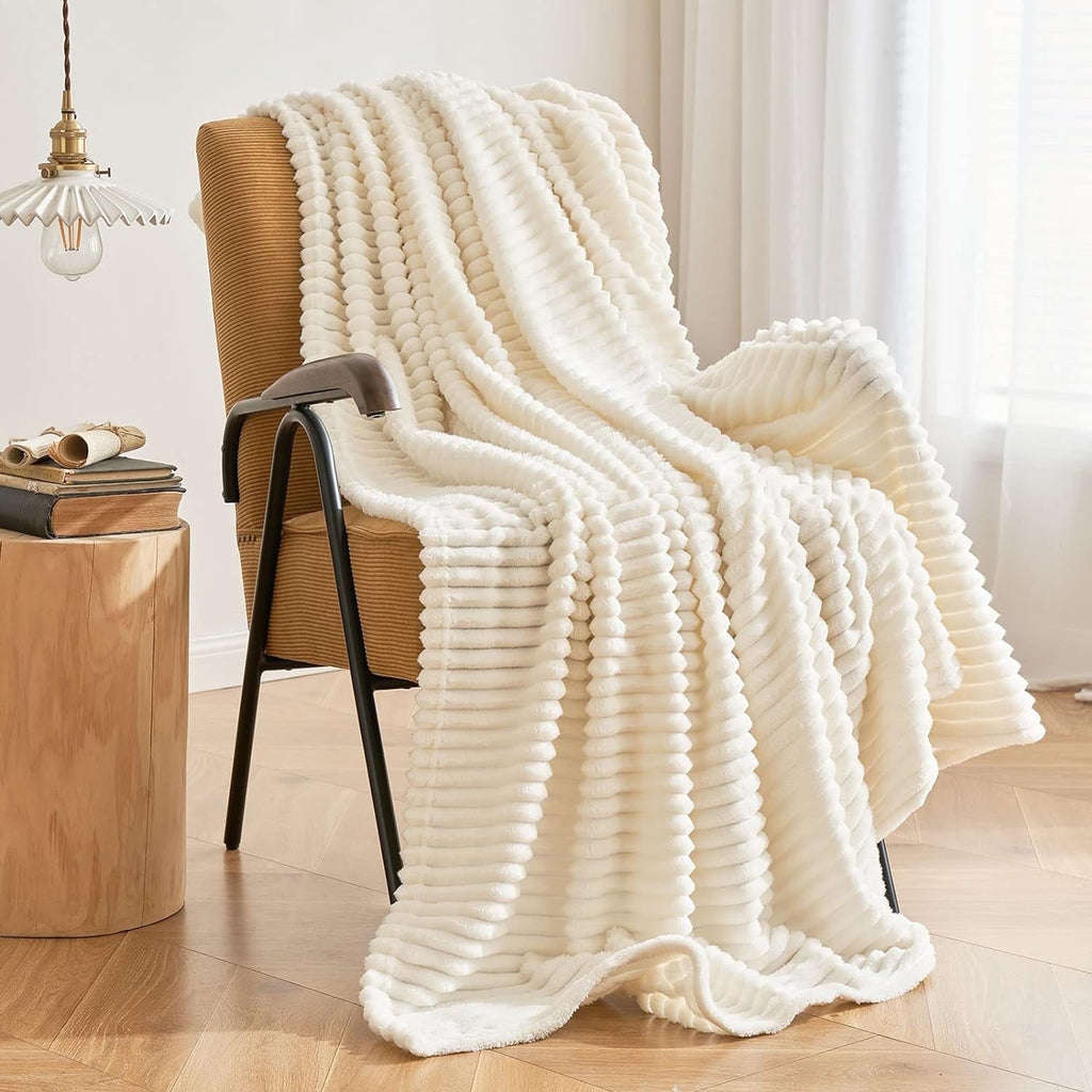 Cozy Fleece Extra Soft with Strip, Plush Fuzzy Cozy Bed s and s for Couch,Bed,Sofa,Lightweight and Versatile s for Office Bedroom... - Cozy Fleece Throw Blanket for Couch & Bed - Default Title